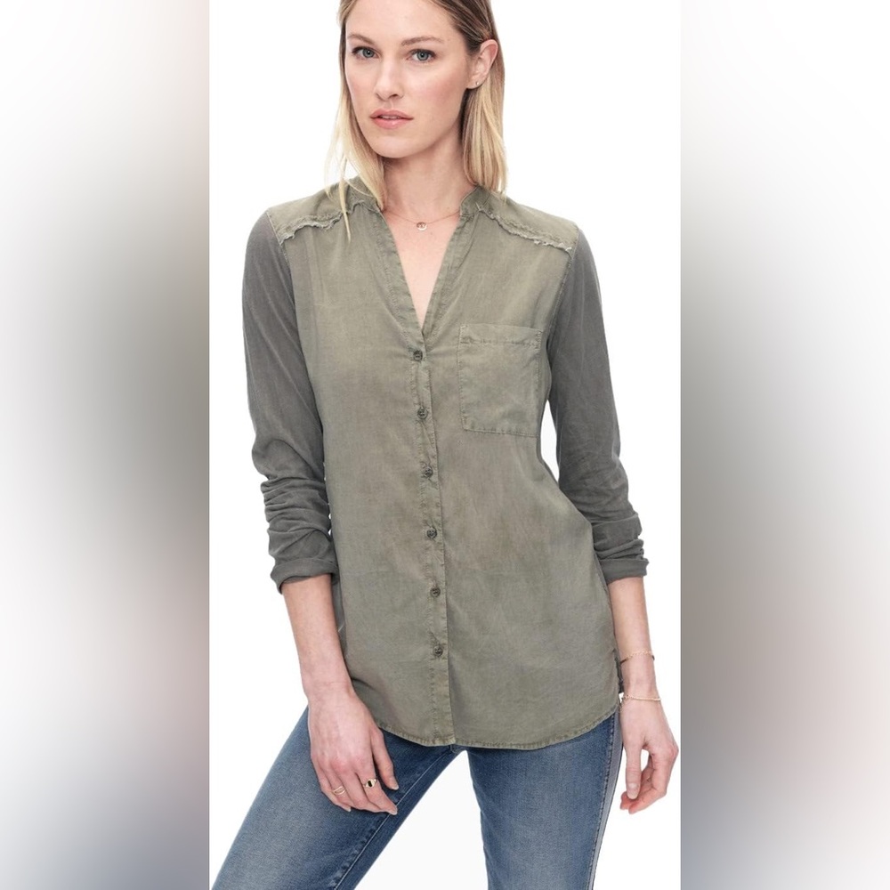 NWT Splendid Olive Green Button Down Shirt
